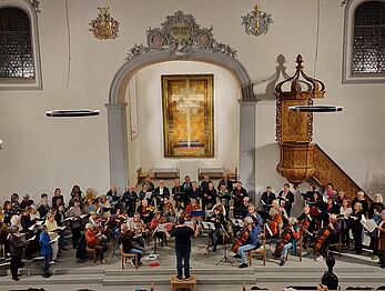 Bei der Probe fürs Chor- und Orchesterprojekt